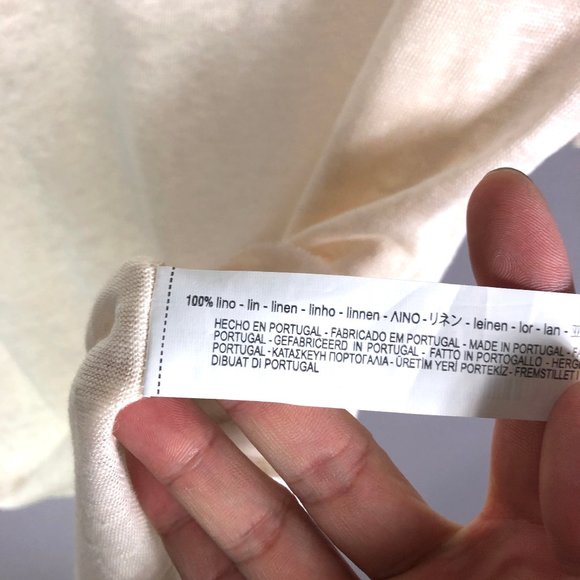 Zara Women's Oatmeal Linen Oversize Raw Hem Sleeve Shirt Size Small - Picture 4 of 9